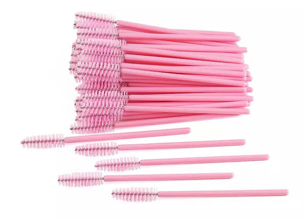pink eyebrow brush, brow brush, pink wired brush