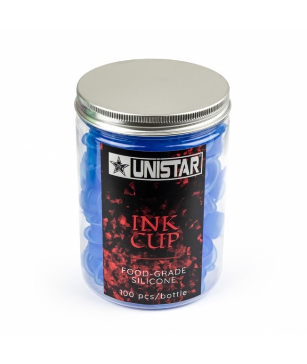 UNISTAR Dark Blue SILICONE pigment pots ON A STAND 13MM - 100 PCS